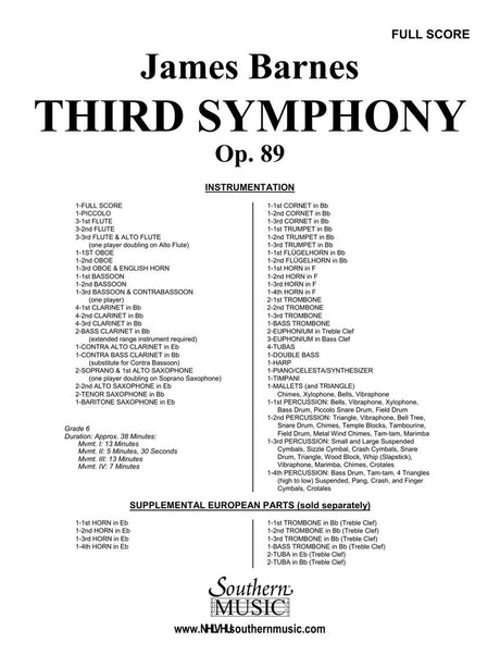 Barnes: Symphony No. 3, Op. 89