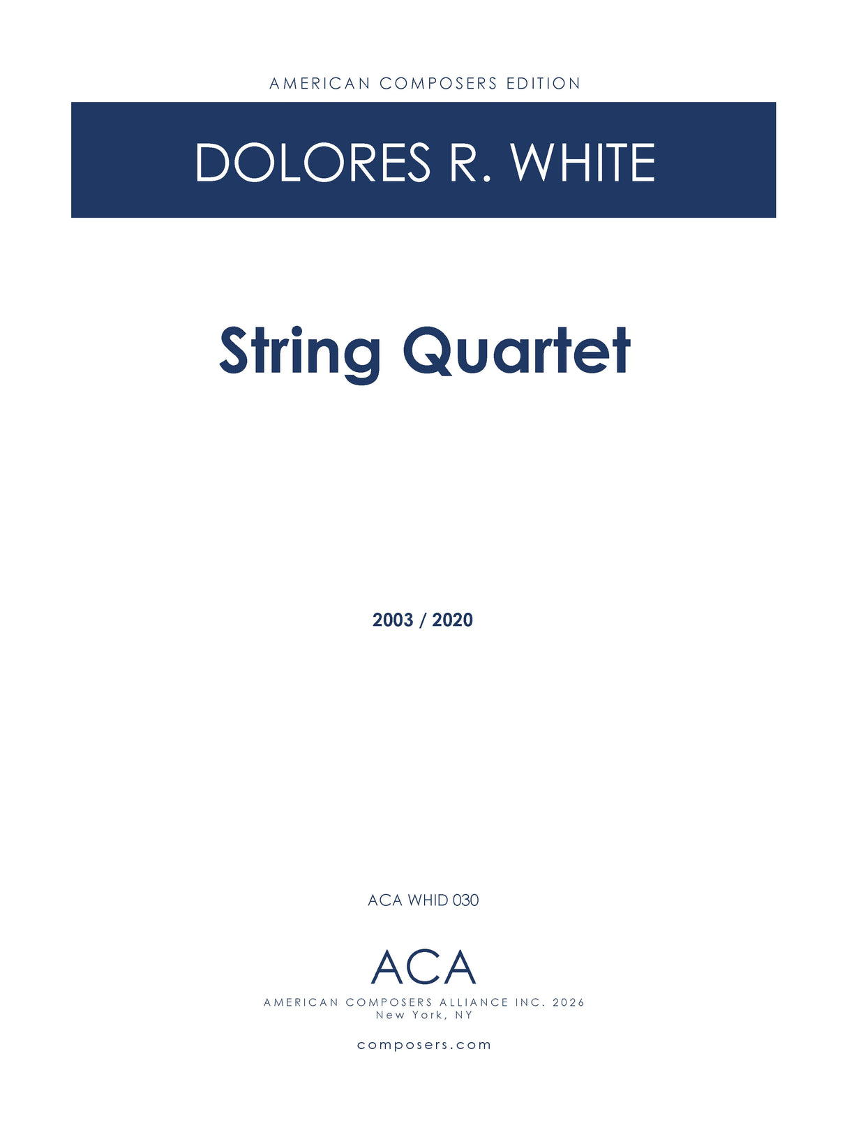 White: String Quartet