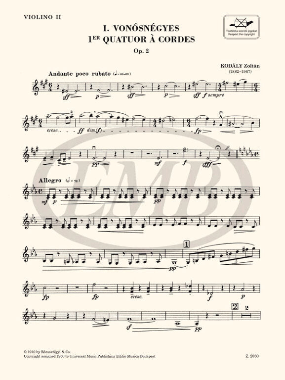 Kodály: String Quartet No. 1, Op. 2