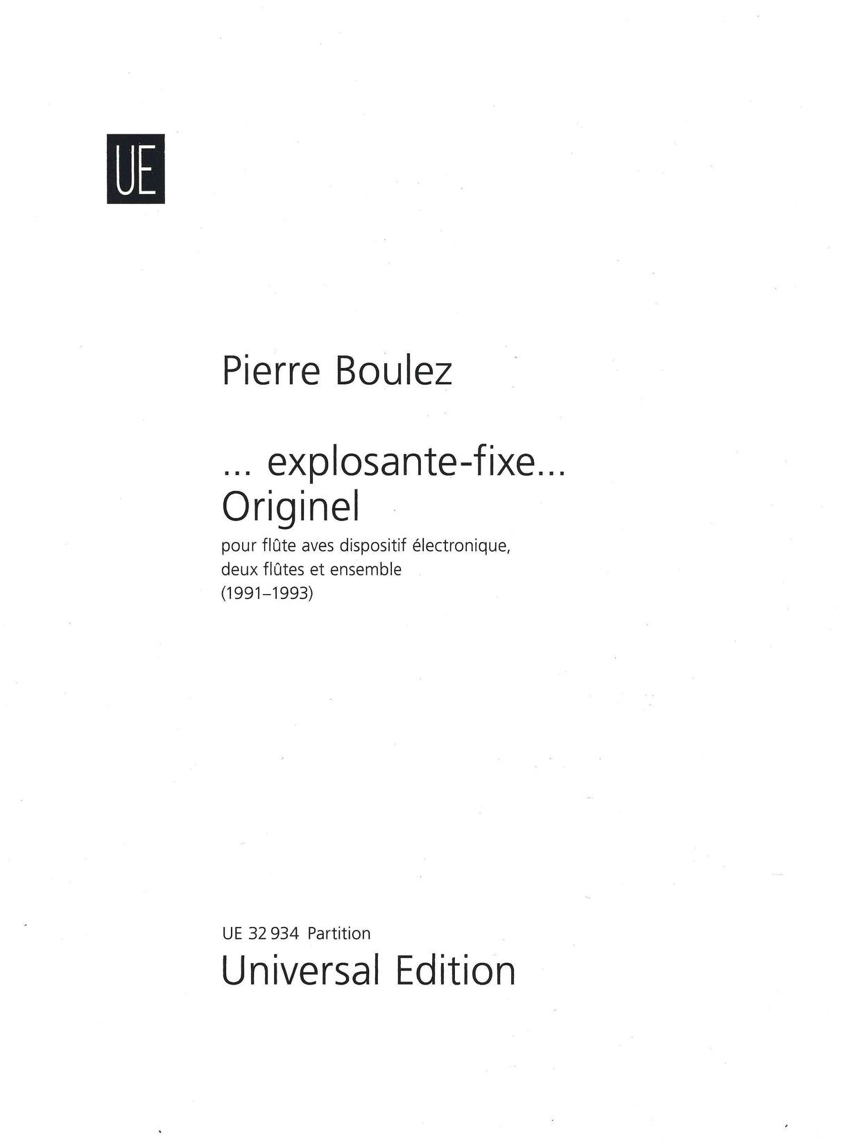 Boulez: Originel