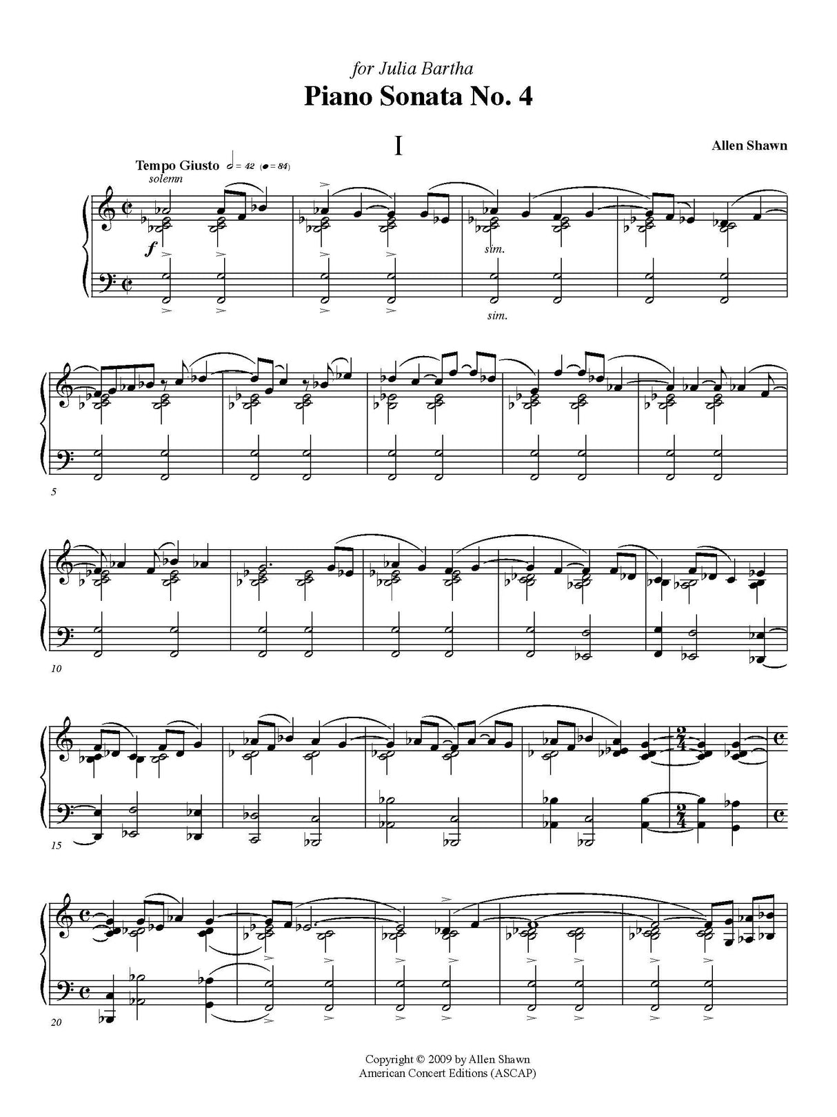 Shawn: Piano Sonata No. 4