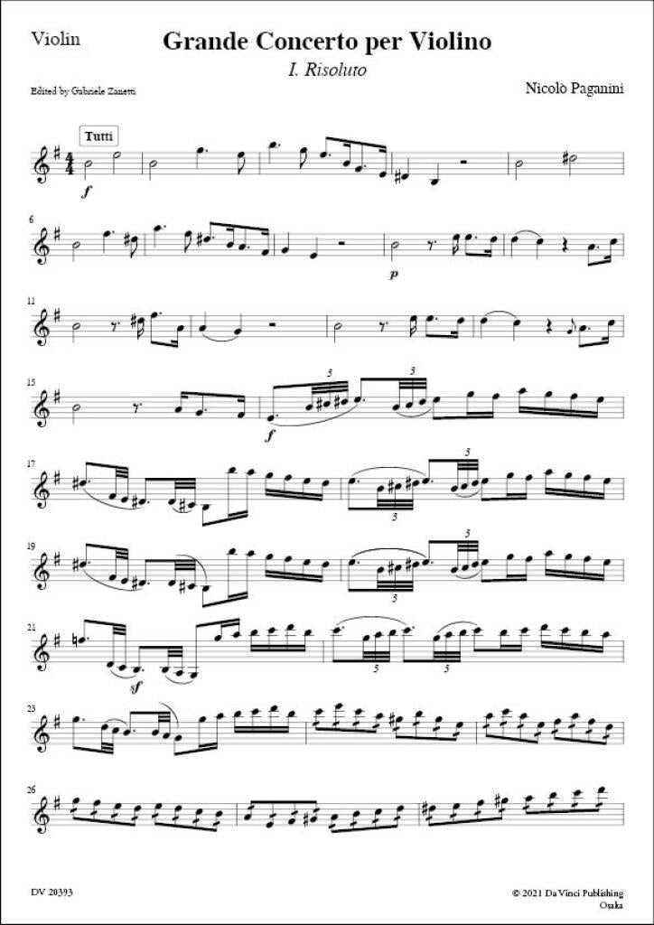 Paganini: Violin Concerto No. 6 – Ficks Music
