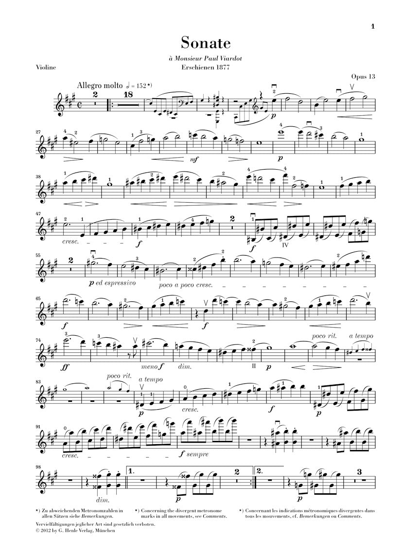 Fauré: Violin Sonata No. 1 in A Major, Op. 13