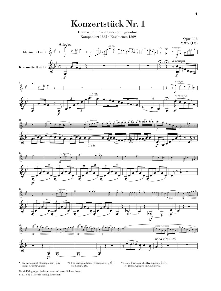 Mendelssohn: Concert Pieces, Opp. 113 and 114 (Version with Piano)