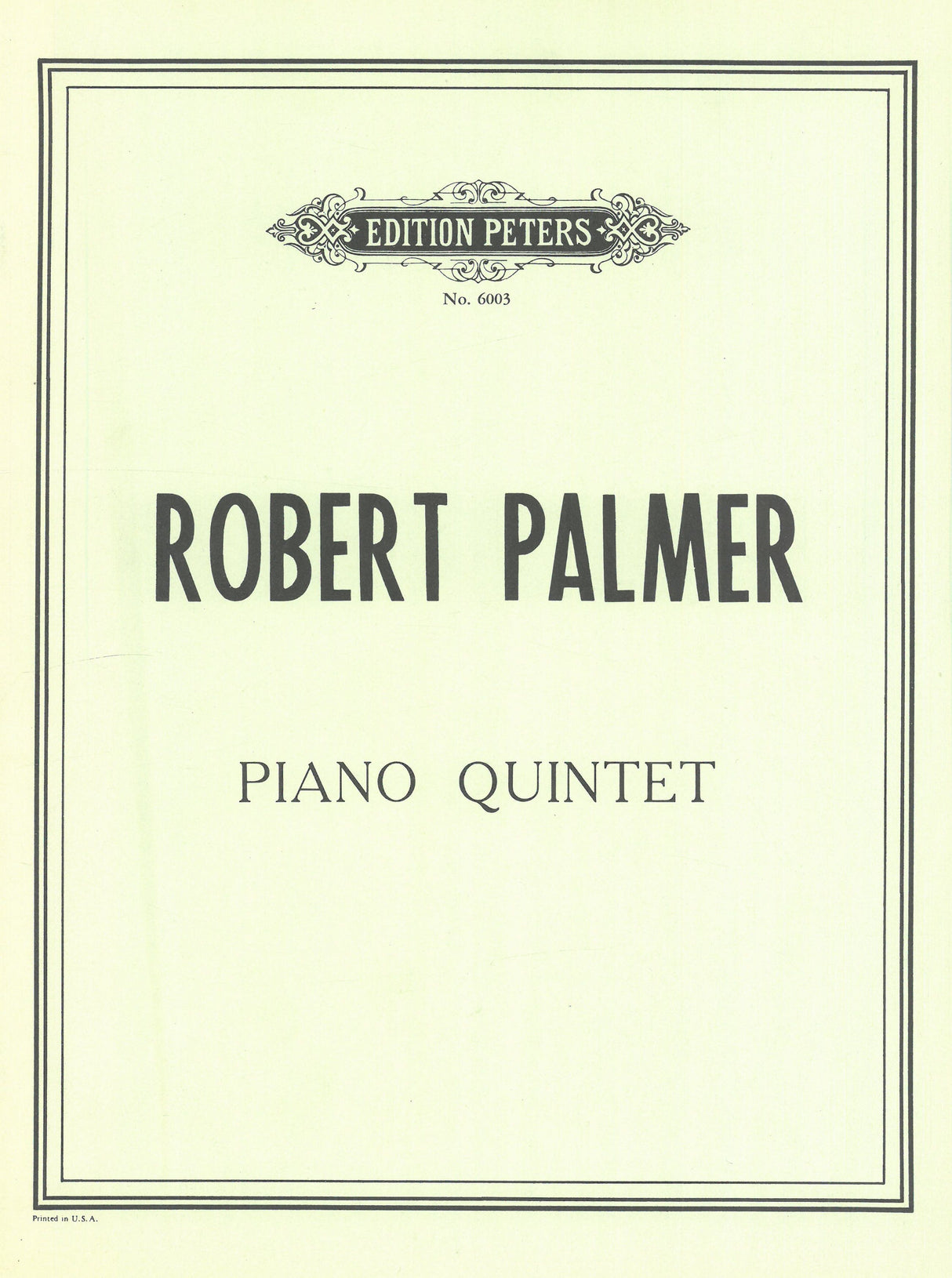 Palmer: Piano Quintet