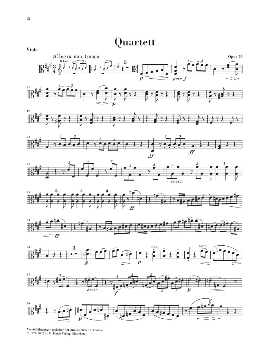 Brahms: Piano Quartet No. 2 in A Major, Op. 26 – Ficks Music