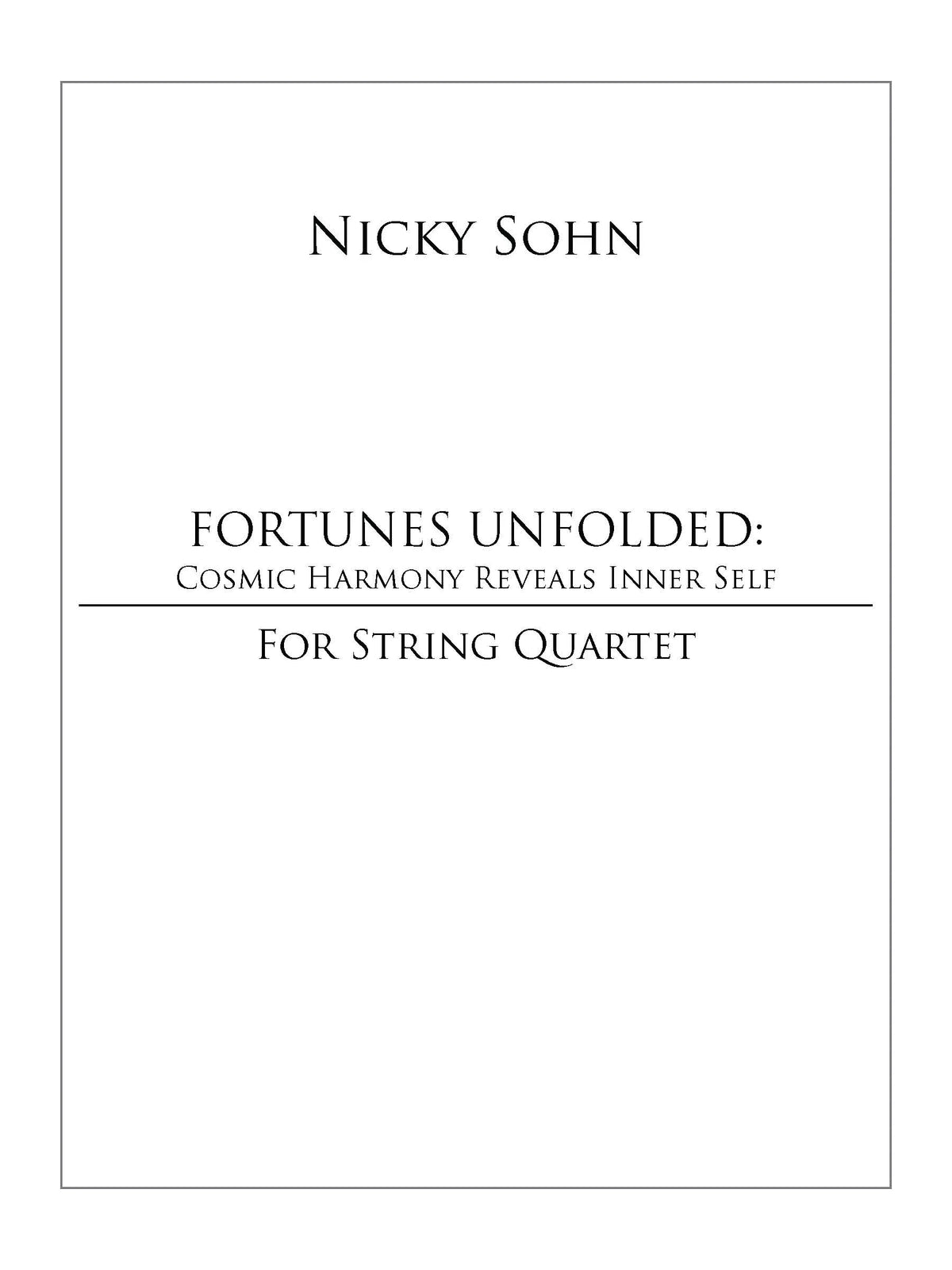 Sohn: Fortunes Unfolded