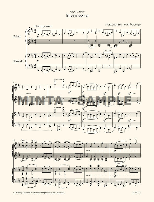 Kurtág: Two Musorgsky Transcriptions (arr. for piano 4-hands)