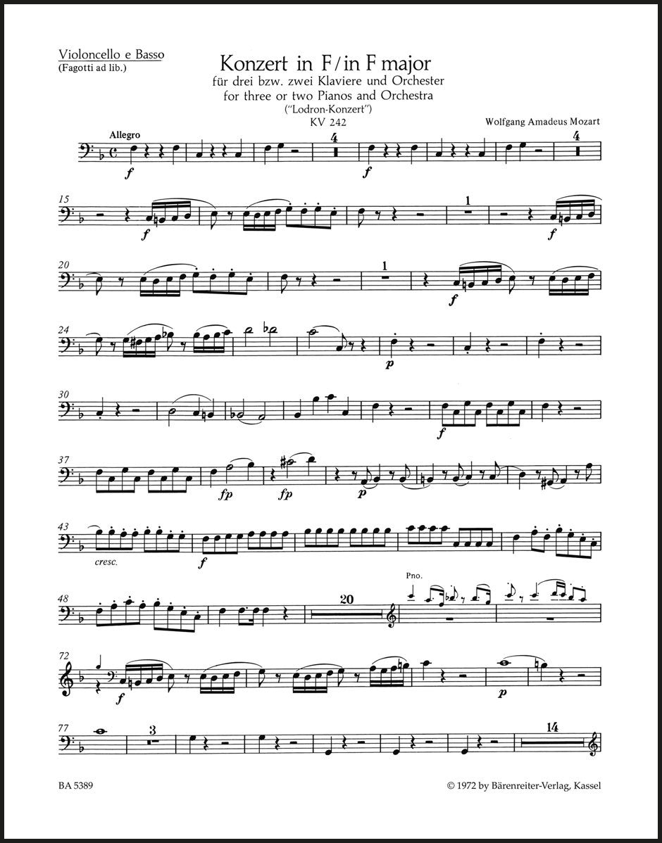 Mozart: Concerto No. 7 for 2 or 3 Pianos, K. 242 (