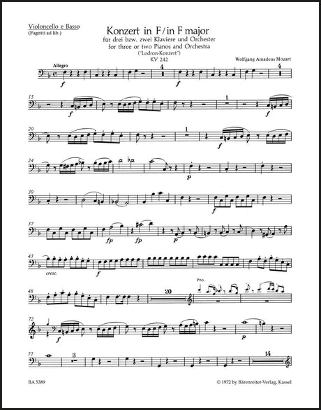 Mozart: Concerto No. 7 for 2 or 3 Pianos, K. 242 ("Lodron Concerto")