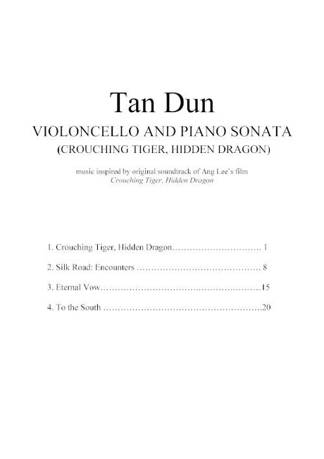 Tan Dun: Crouching Tiger Cello Sonata