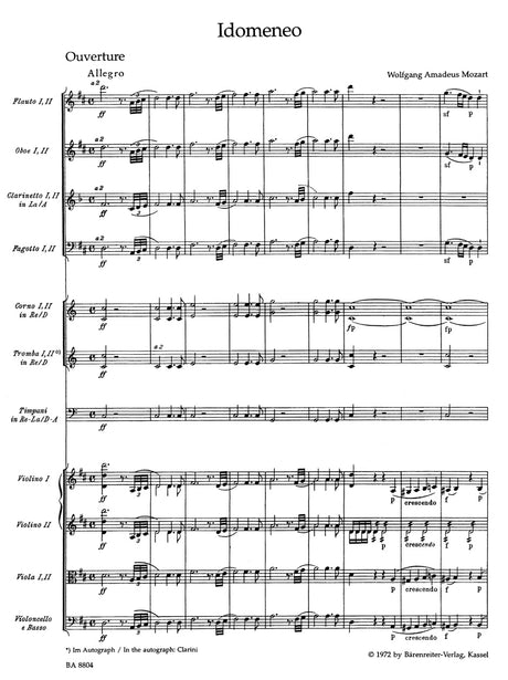 Mozart: Overture to Idomeneo, K. 366