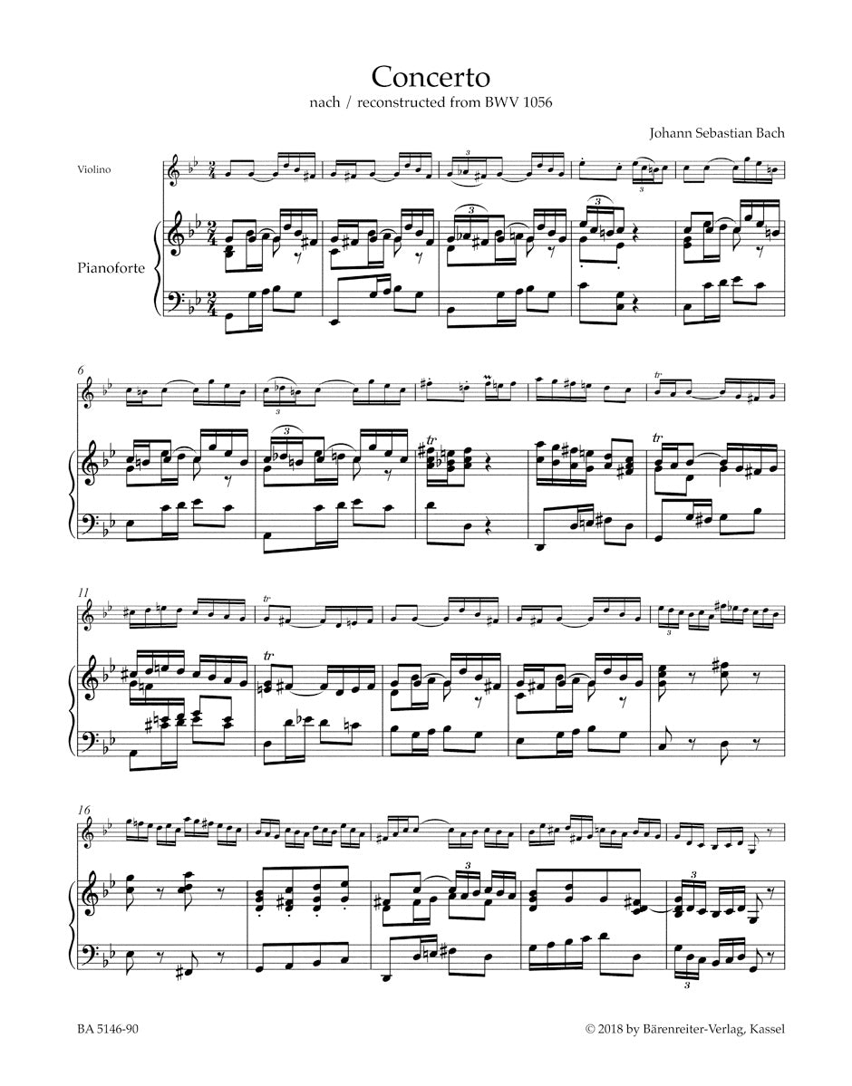 Bach: Violin Concerto in G Minor – Ficks Music