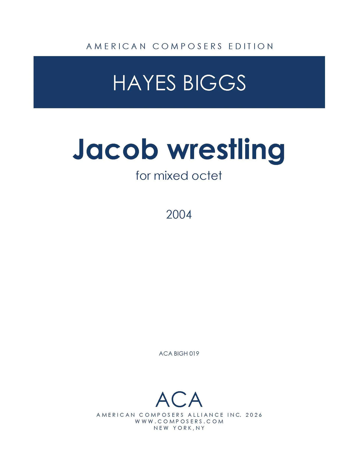 H. Biggs: Jacob wrestling