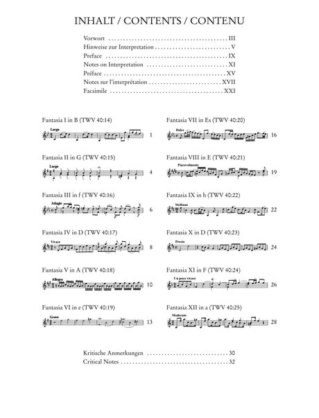 Telemann: 12 Fantasies for Violin without Bass, TWV 40:14-25