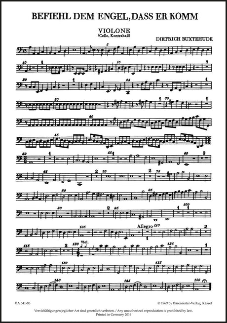 Buxtehude: Befiehl dem Engel, daß er komm, BuxWV 10