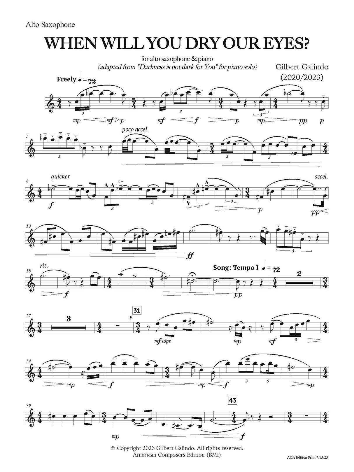 Galindo: When Will You Dry Our Eyes?