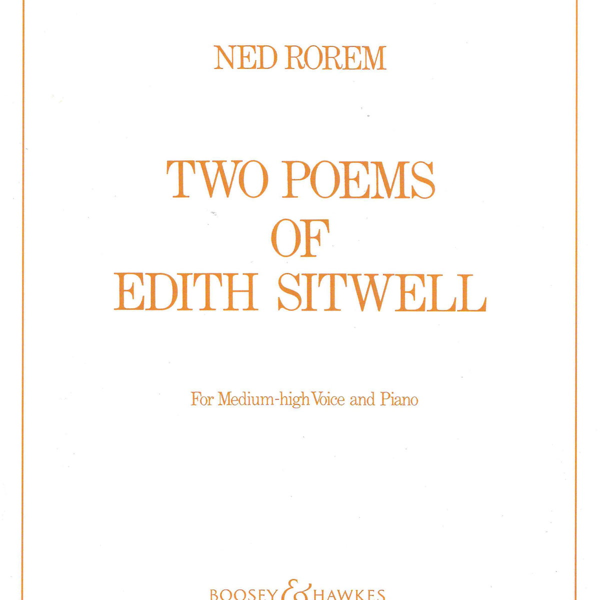 Two Poems Rorem: Two Poems of Edith Sitwell – Ficks Music