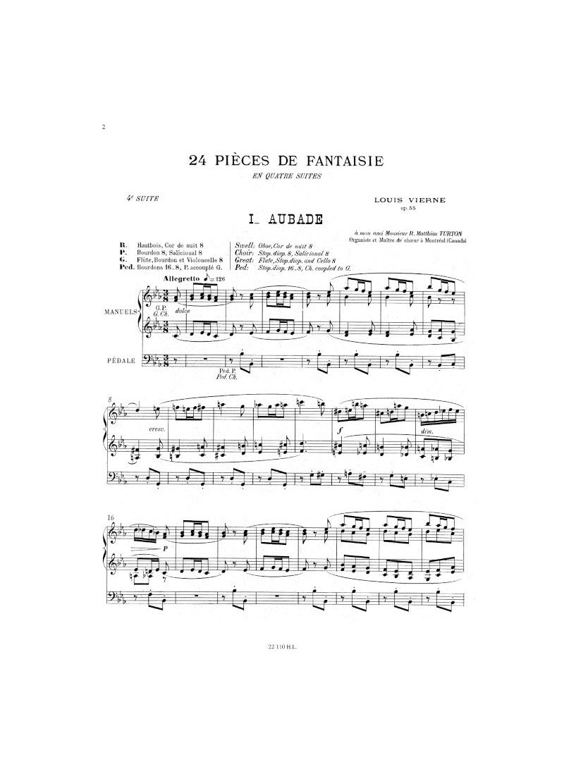 Vierne: Pièces de fantaisie, Op. 55 (Quatrième Suite)