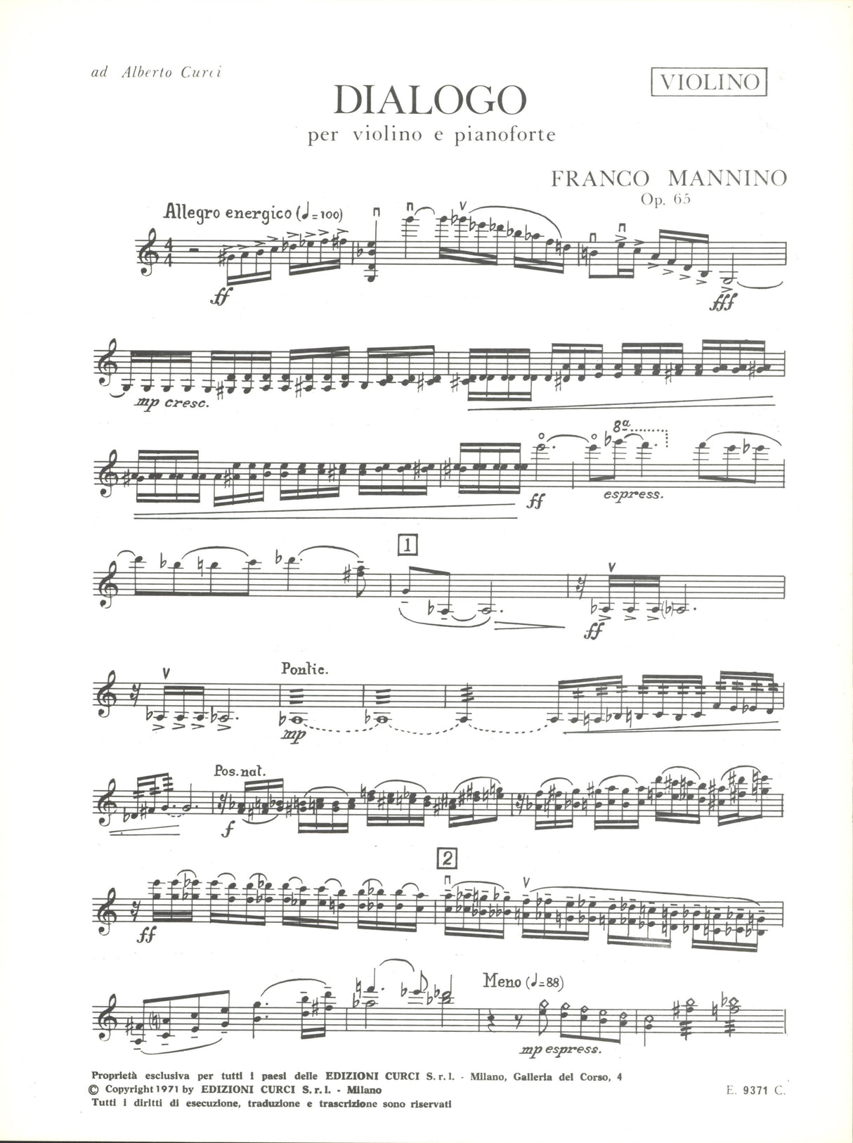 Mannino: Dialogo, Op. 65