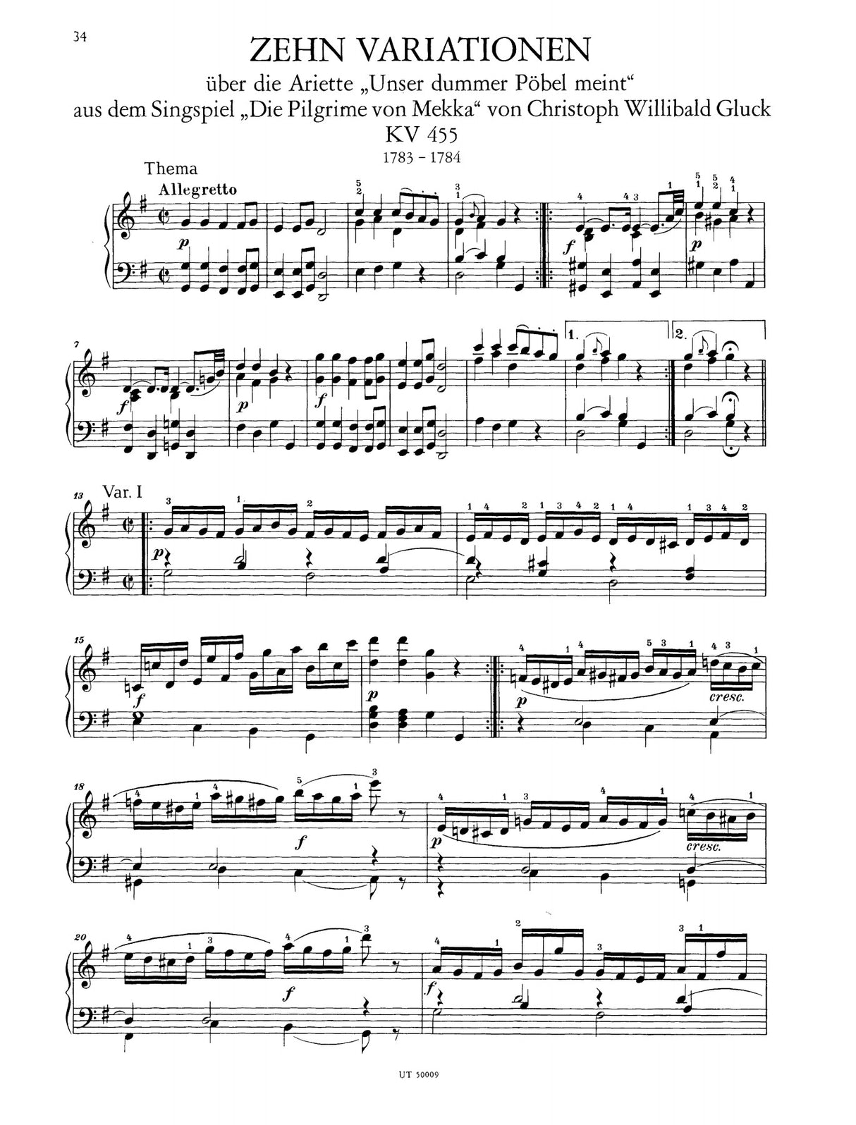 Mozart: Variations for Piano - Volume 2