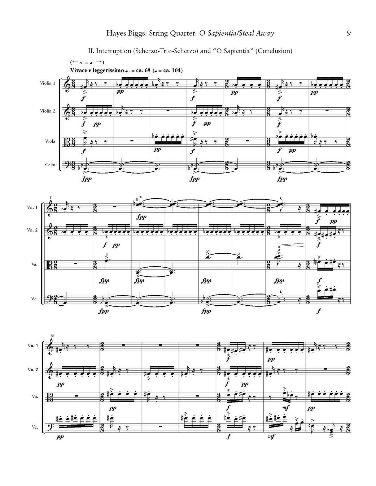 H. Biggs: String Quartet No. 1