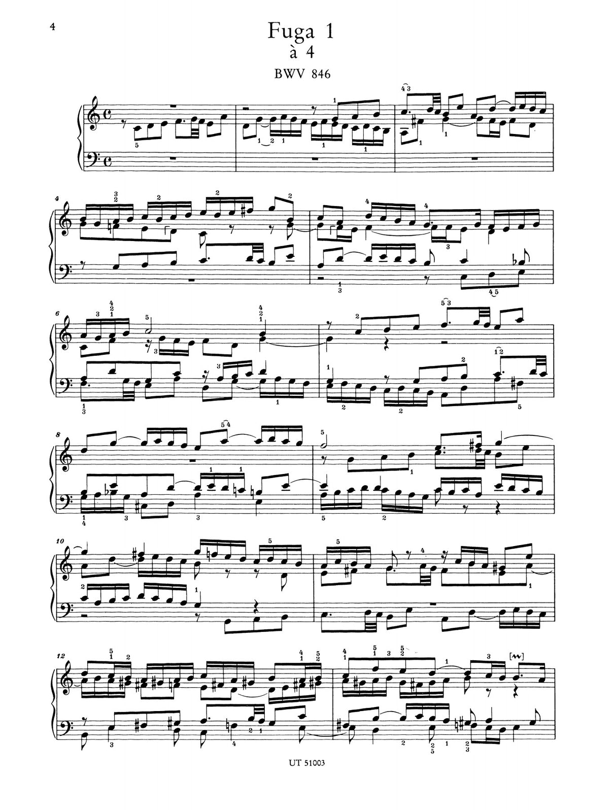 Bach: Prelude and Fugue No. 1 in C Major, BWV 846