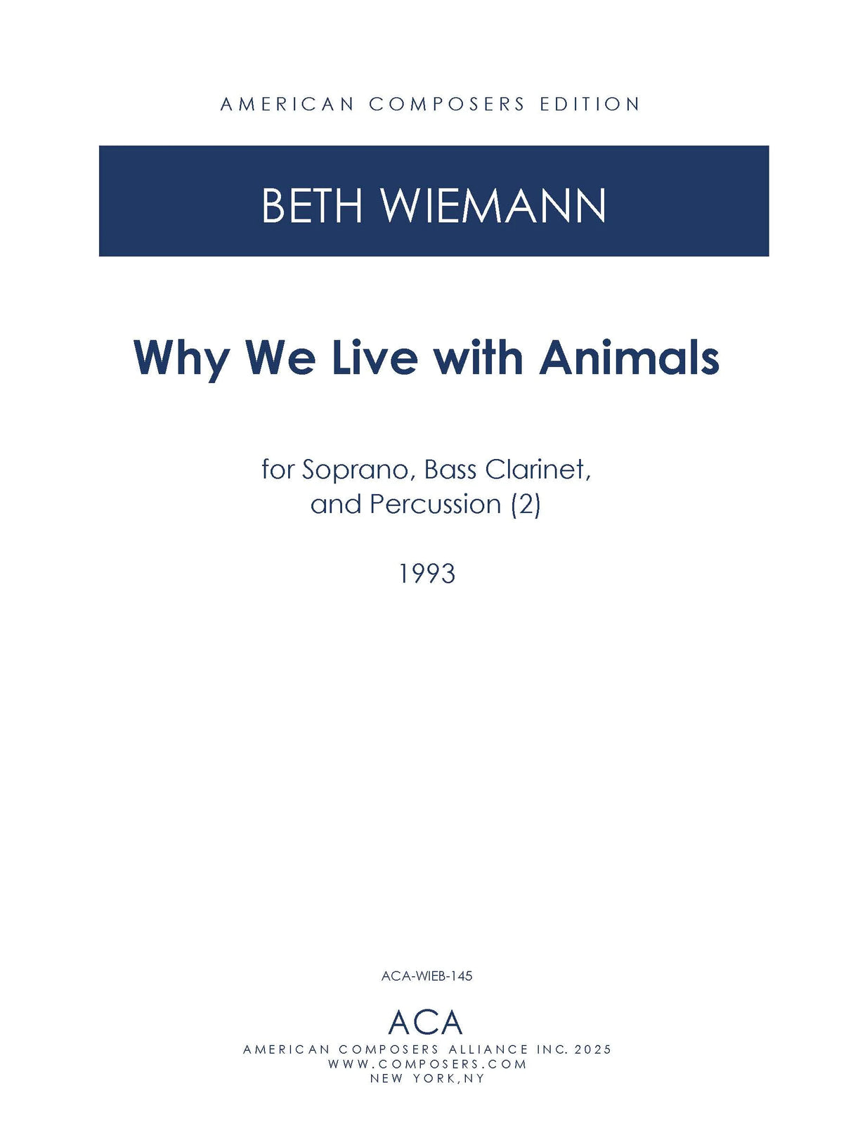 Wiemann: Why We Live with Animals