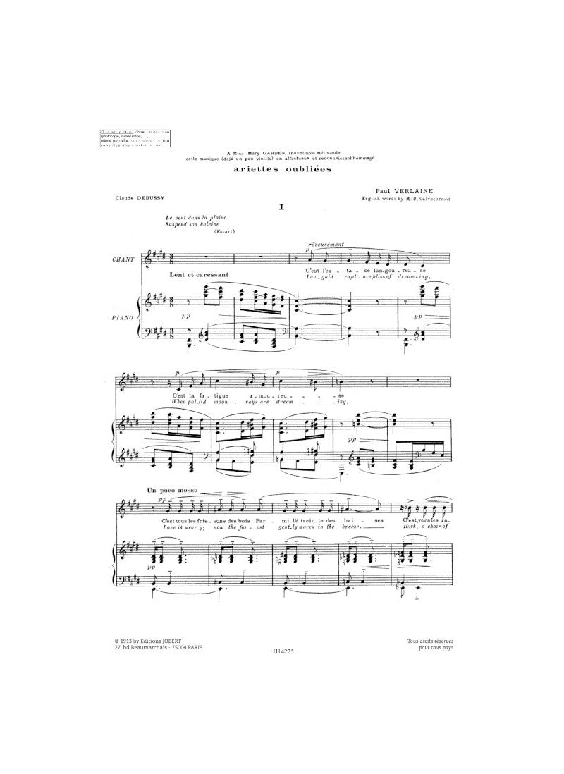 Debussy: Ariettes oubliées