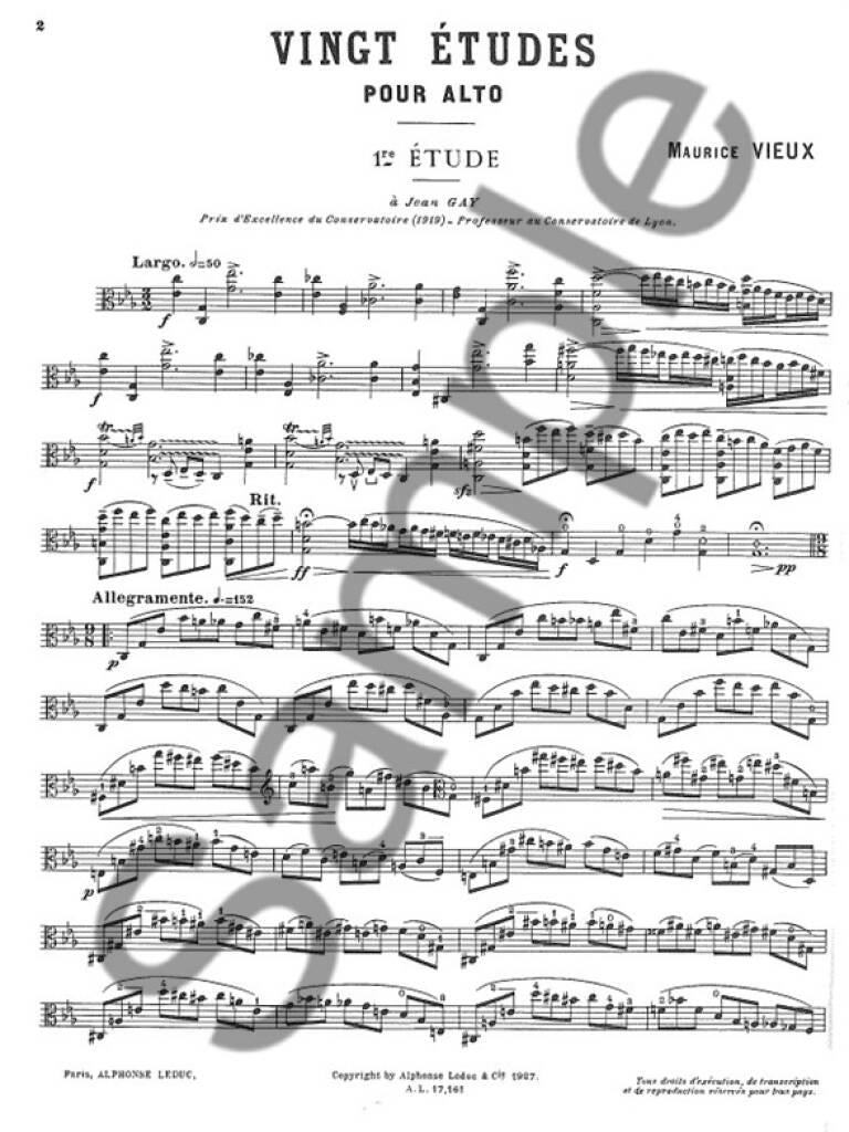 Vieux: 20 Studies for Viola