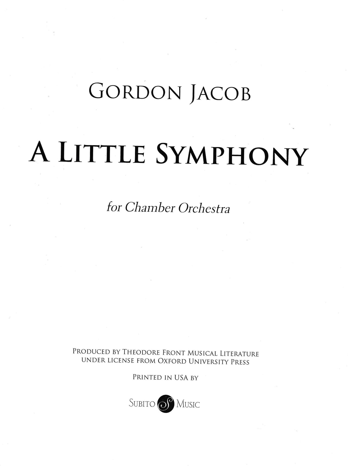 G. Jacob: A Little Symphony