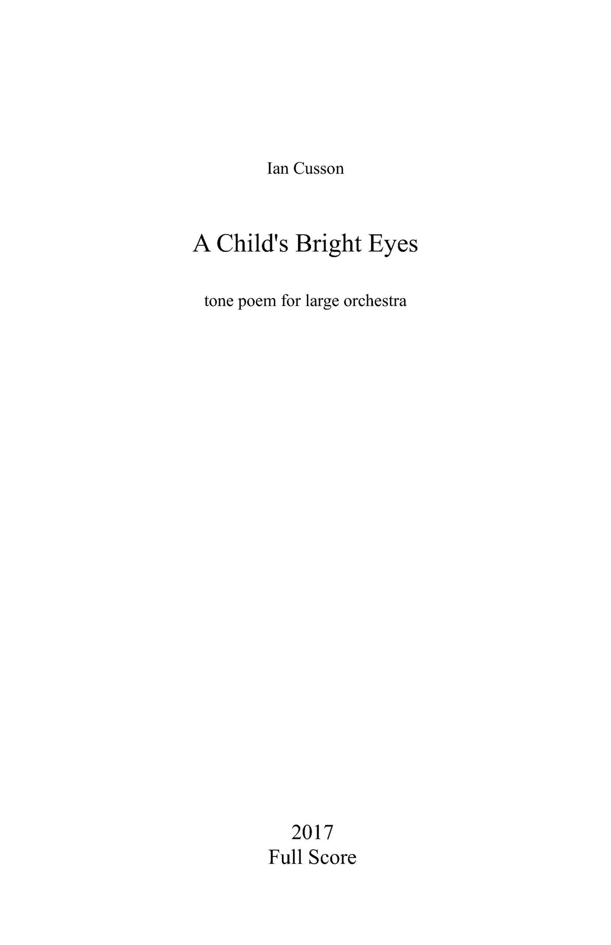 Cusson: A Child's Bright Eyes