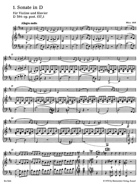 Schubert: Three Violin Sonatinas, Op. posth. 137