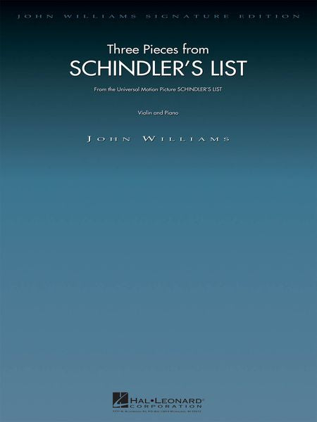 Williams: 3 Pieces from Schindler's List for Violin & Piano
