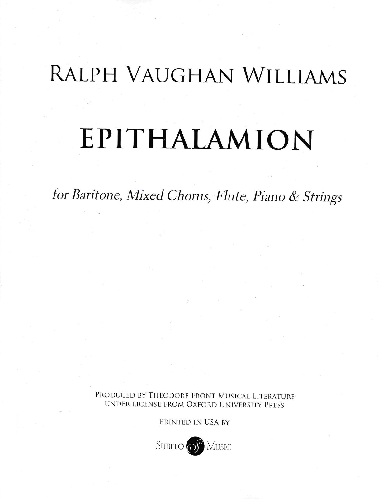 Vaughan Williams: Epithalamion