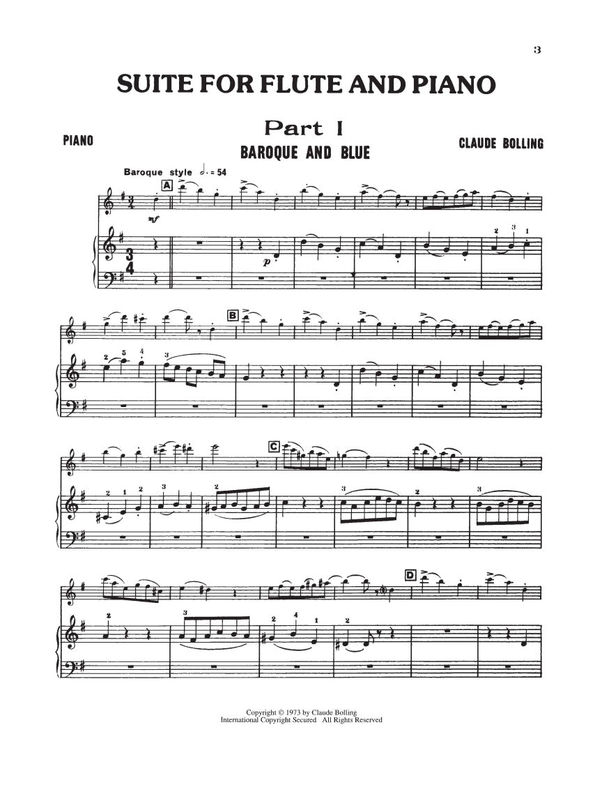 Bolling: Suite for Flute and Jazz Piano Trio
