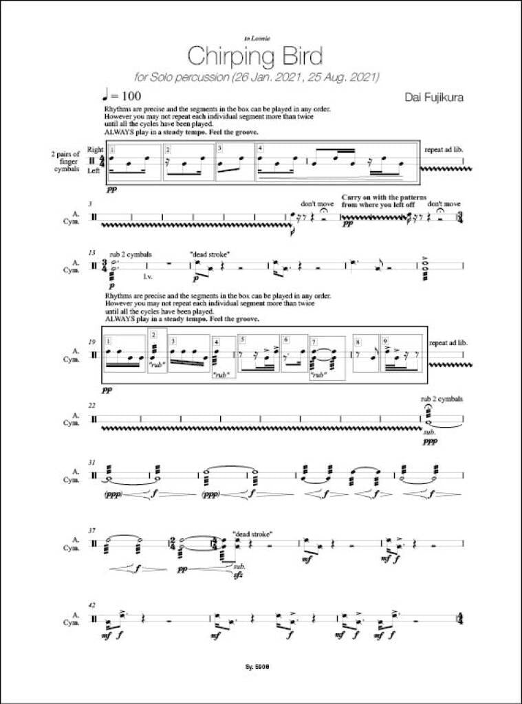 Sheet music composed by Dai Fujikura (1977-) – Ficks Music