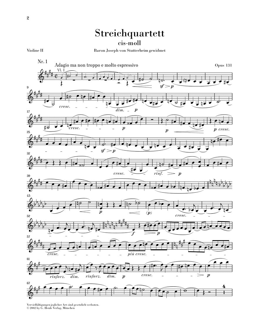 Beethoven: String Quartet in C-sharp Minor, Op. 131 – Ficks Music