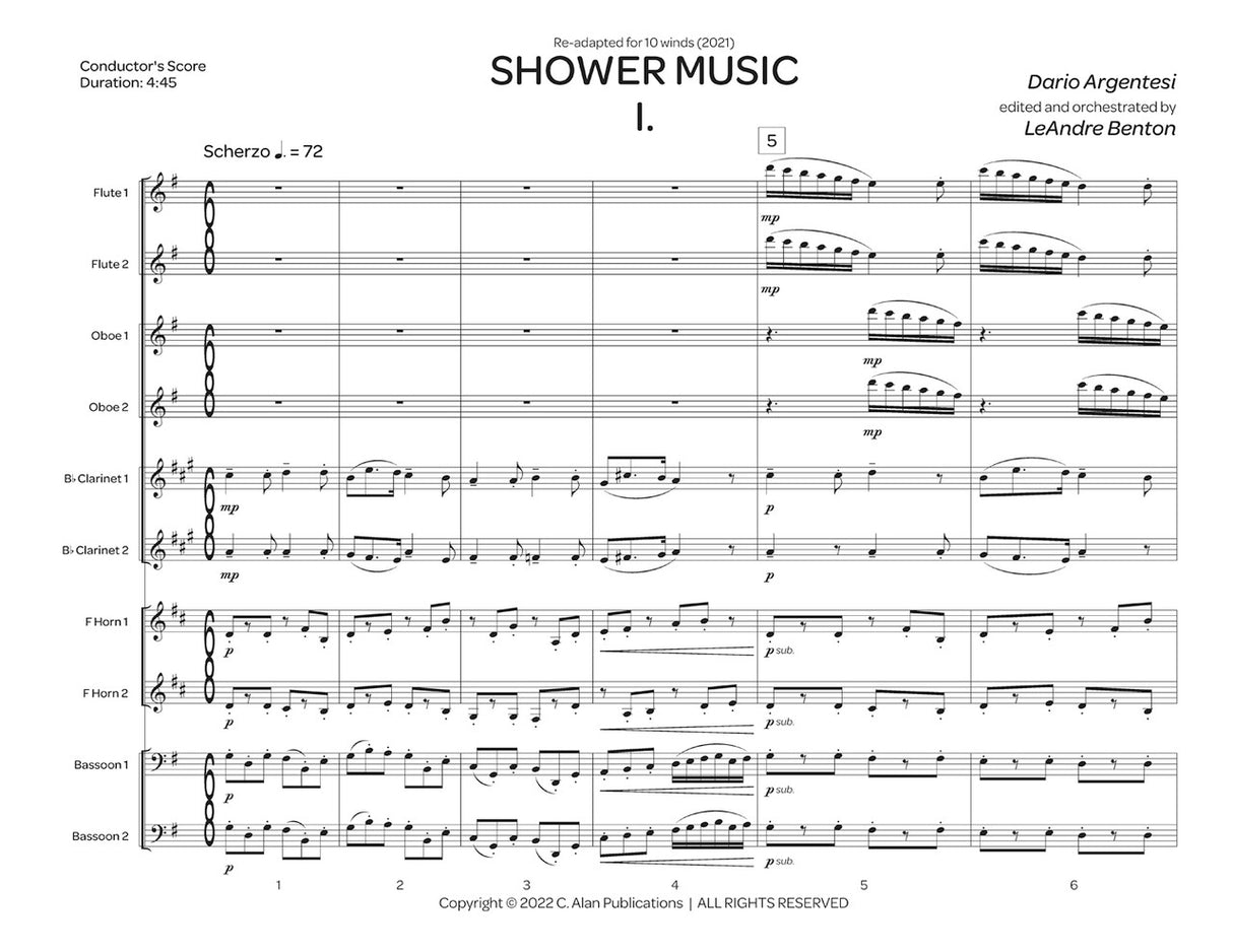 Argentesi: Shower Music (arr. for Double Woodwind Quintet)