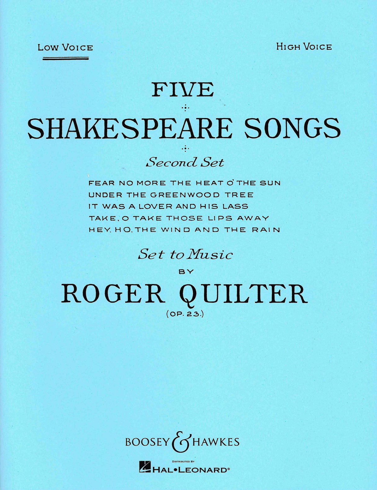 Quilter: Five Shakespeare Songs, Op. 23 - Second Set