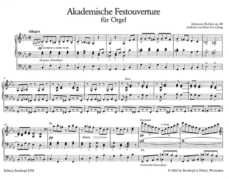 Brahms: Academic Festival Overture in C Minor, Op. 80 (arr. for organ)