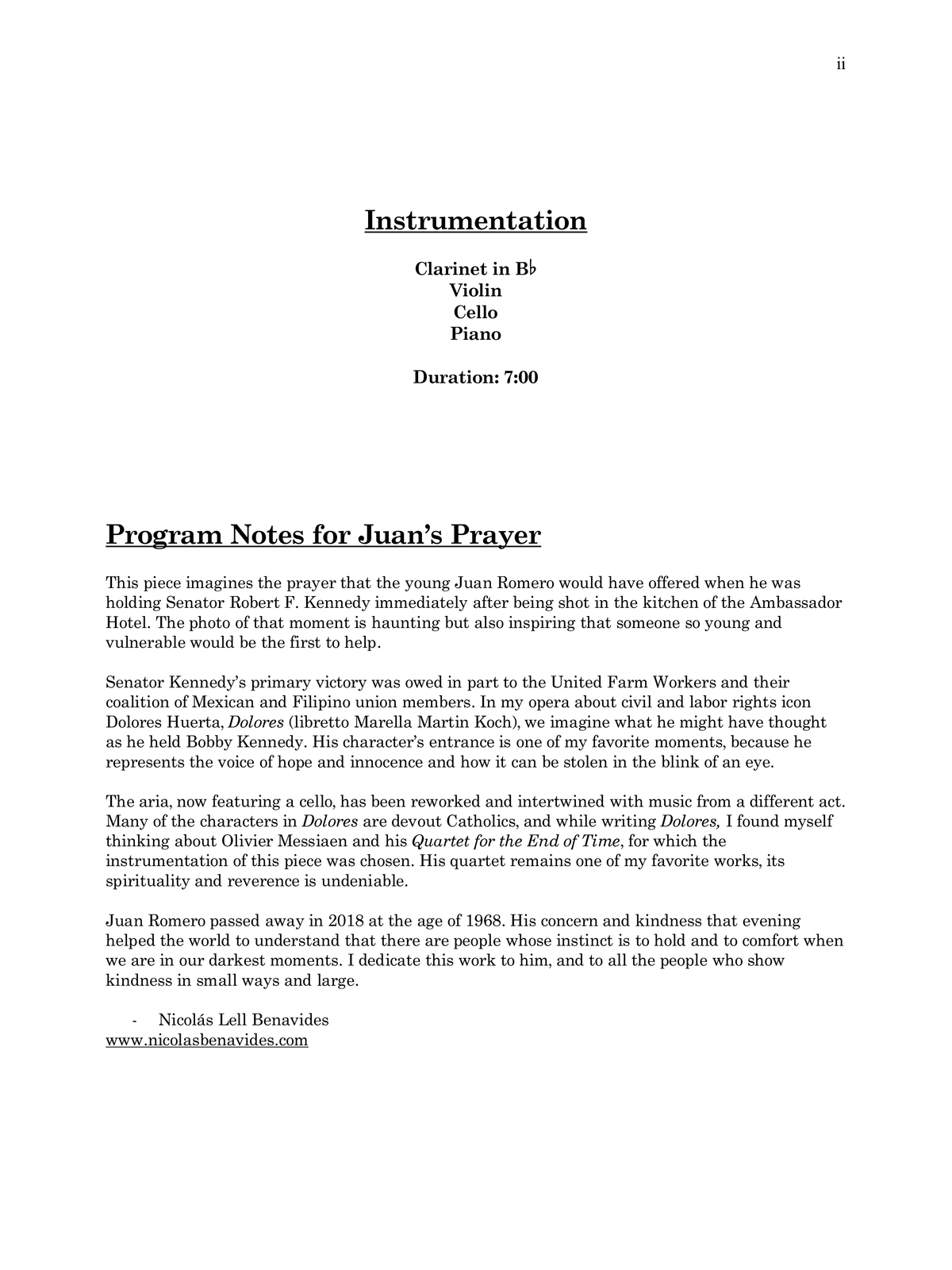 Benavides: Juan's Prayer