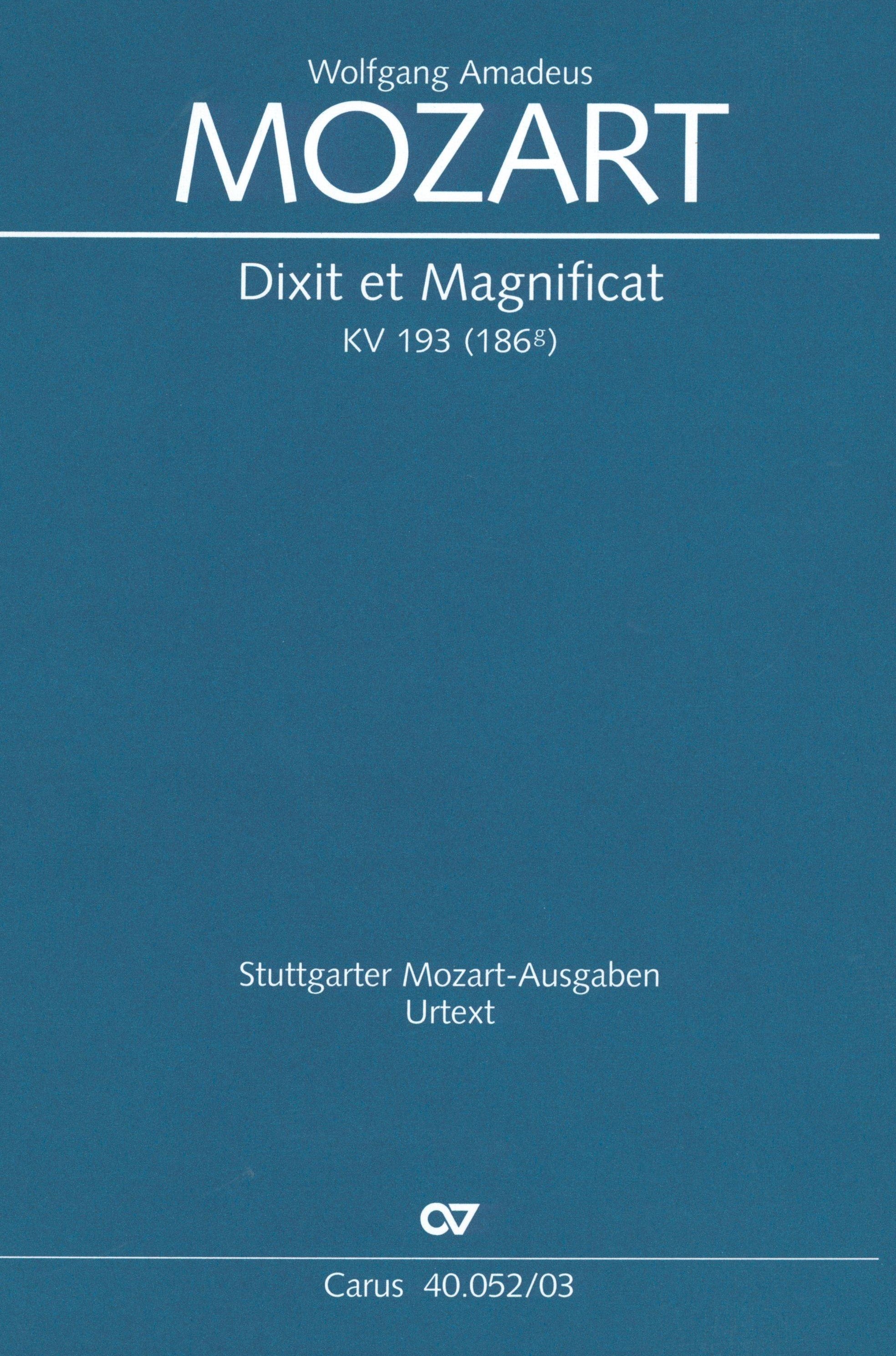 Mozart: Dixit et Magnificat, K. 193 (186g) – Ficks Music