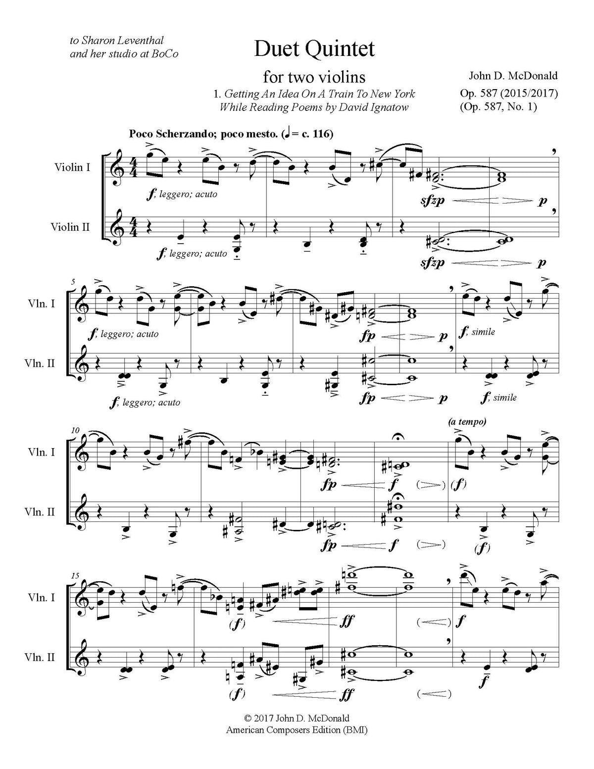 McDonald: Duet Quintet, Op. 587