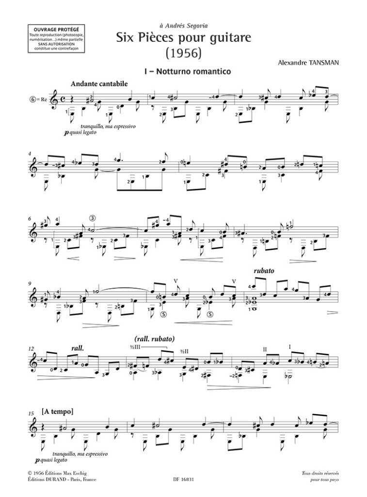 Tansman: Suite pour guitare