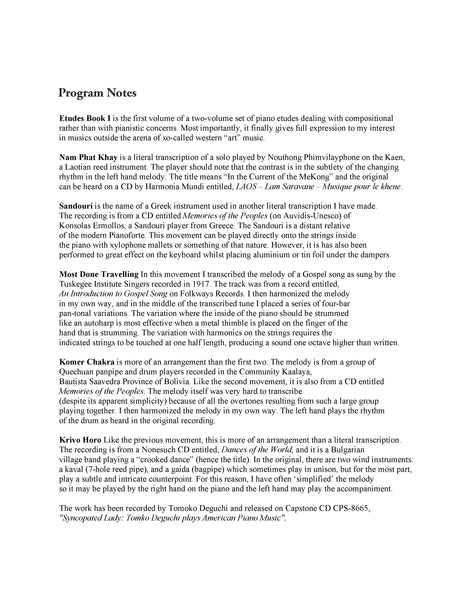 Davidson: Etudes for Piano Book I: A Cultural Odyssey