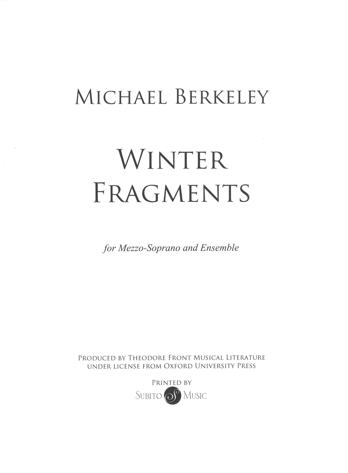 M. Berkeley: Winter Fragments
