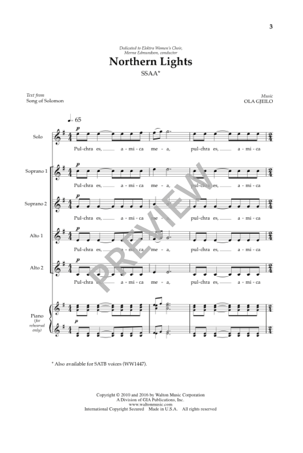 Gjeilo: Northern Lights (SSAA)