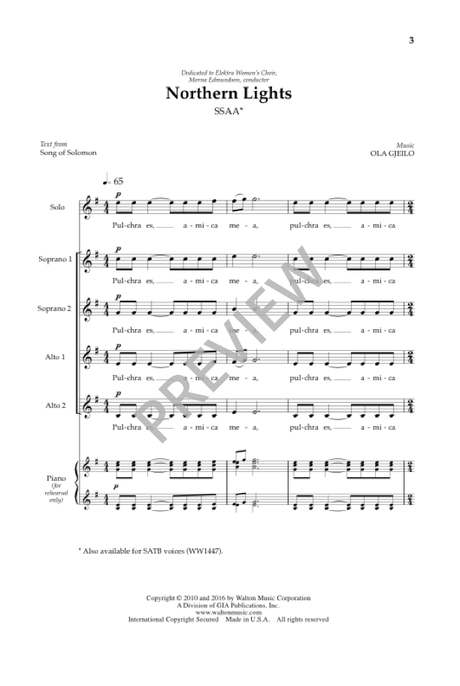 Gjeilo: Northern Lights (SSAA)