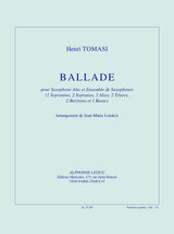 Tomasi: Ballade (arr. for alto sax & sax ensemble)